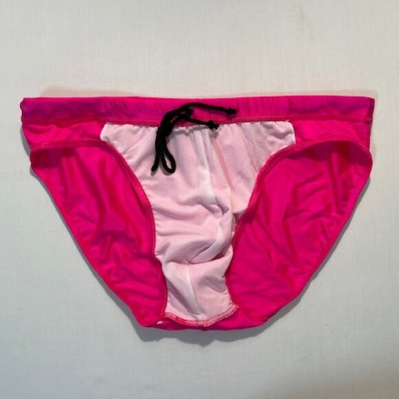 NEPITO "Playa" Low Rise Bikini Swim Brief - Neon Pink/Black - Pouch - Picture 9 of 13